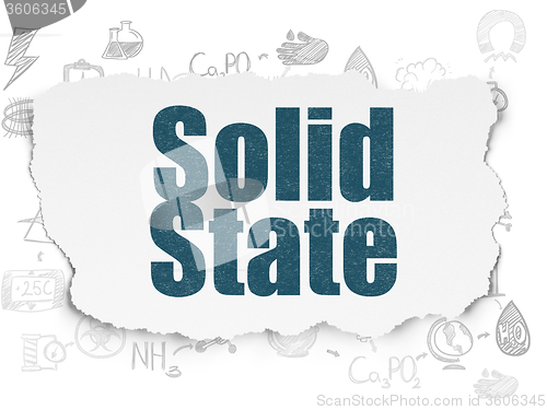 Image of Science concept: Solid State on Torn Paper background