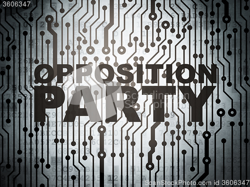 Image of Political concept: circuit board with Opposition Party