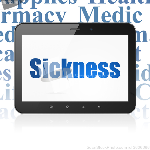 Image of Health concept: Tablet Computer with Sickness on display