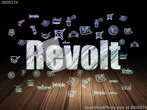 Image of Politics concept: Revolt in grunge dark room