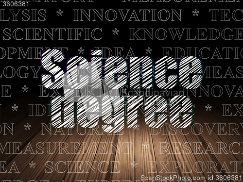 Image of Science concept: Science Degree in grunge dark room