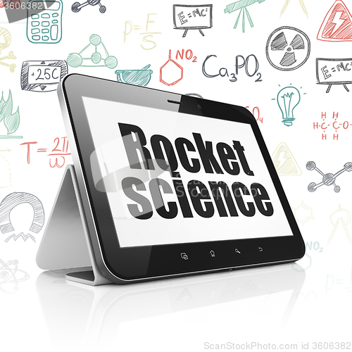 Image of Science concept: Tablet Computer with Rocket Science on display