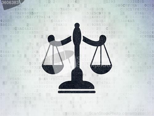 Image of Law concept: Scales on Digital Paper background