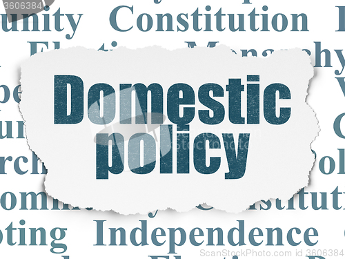 Image of Politics concept: Domestic Policy on Torn Paper background