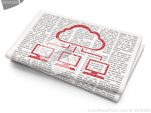 Image of Cloud computing concept: Cloud Network on Newspaper background