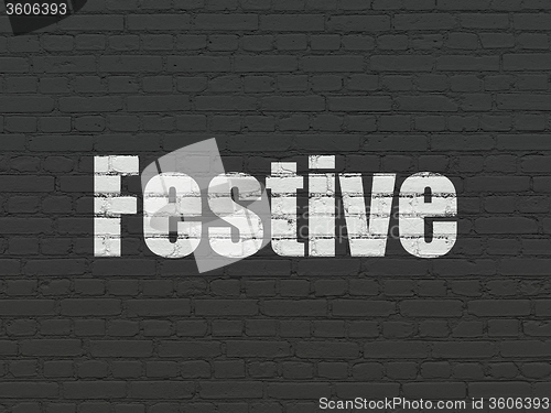 Image of Holiday concept: Festive on wall background