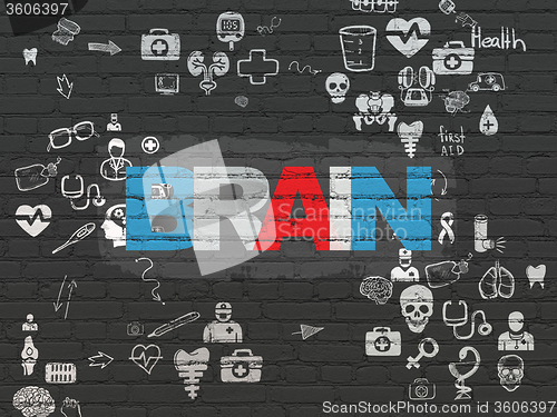 Image of Health concept: Brain on wall background