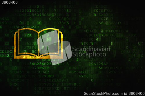 Image of Science concept: Book on digital background