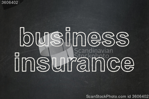 Image of Insurance concept: Business Insurance on chalkboard background