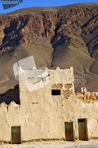 Image of hill  in   the old contruction            historical village bri