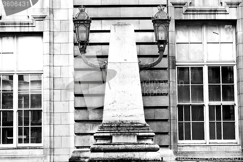 Image of old windon in england london street lamp