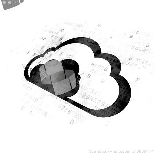 Image of Cloud computing concept: Cloud on Digital background