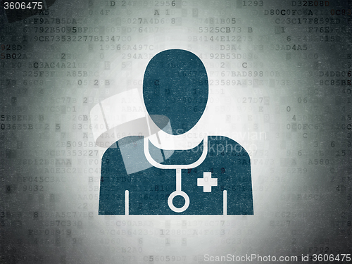 Image of Medicine concept: Doctor on Digital Paper background
