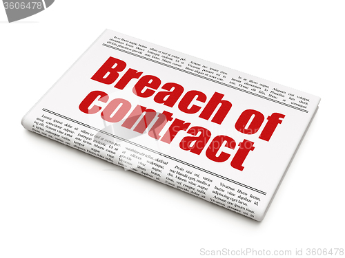 Image of Law concept: newspaper headline Breach Of Contract