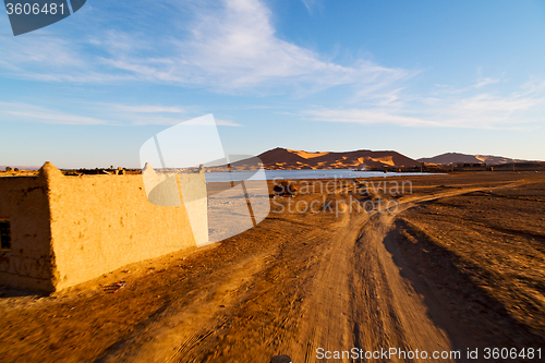 Image of sunshine in the lake morocco  and     dune