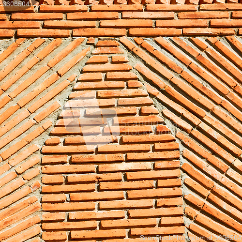 Image of red tile in morocco africa texture abstract wall brick