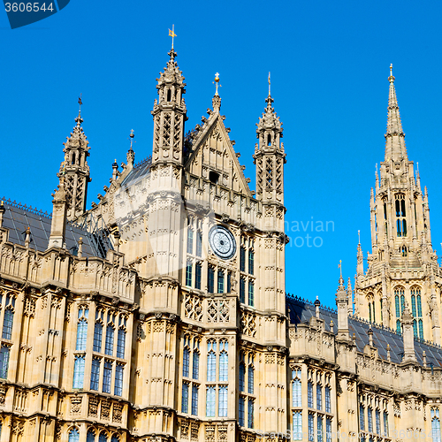 Image of old in london  historical    parliament glass  window    structu