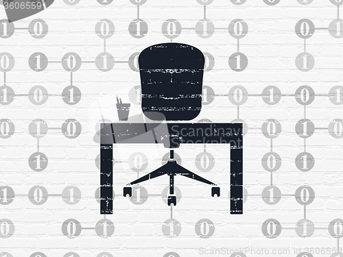 Image of Business concept: Office on wall background