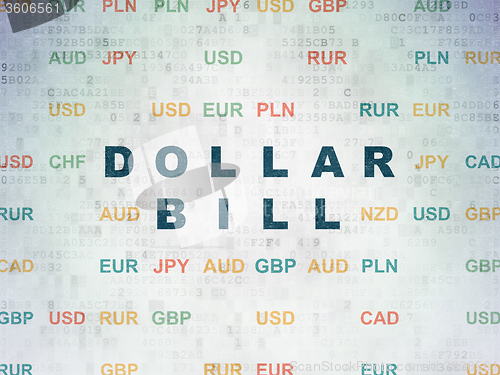 Image of Money concept: Dollar Bill on Digital Paper background