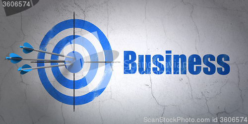 Image of Business concept: target and Business on wall background