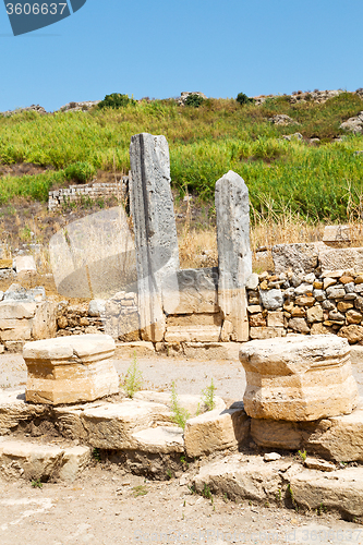 Image of perge old  the column  and  roman temple 