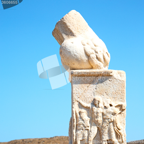 Image of archeology  in delos greece the historycal acropolis and old rui