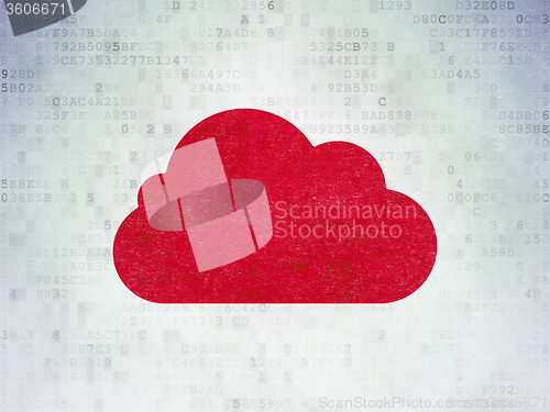 Image of Cloud technology concept: Cloud on Digital Paper background