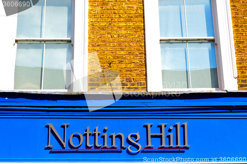 Image of notting hill in suburban and antique     wall  
