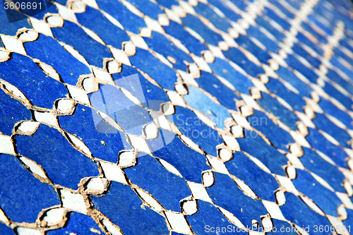 Image of abstract morocco in africa  tile the colorated  blue