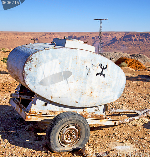 Image of water tank in morocco   utility pole l weel and arid