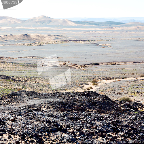 Image of mountain old fossil in  the desert of morocco sahara and rock  s