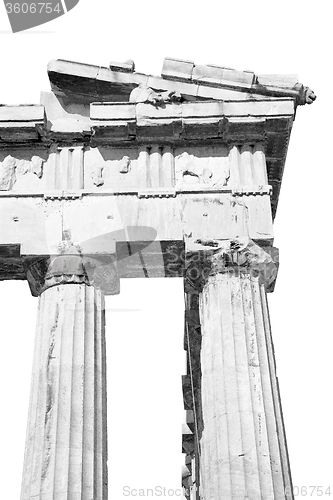 Image of in greece the old architecture and historical place parthenon at