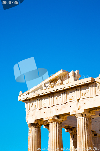 Image of  athens in   architecture and historical place parthenon