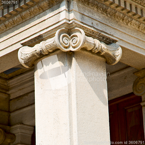 Image of abstract old column in the  country  of europe italy and marble 