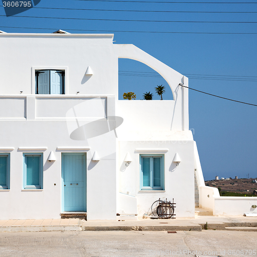 Image of house in santorini greece europe old construction white and blue