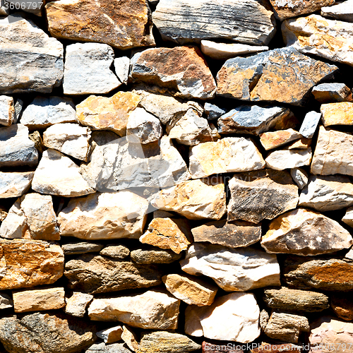 Image of  greece cracked  step   brick in    old wall and texture materia