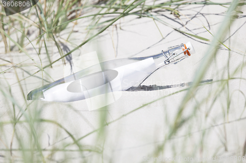 Image of Bottle post on the beach