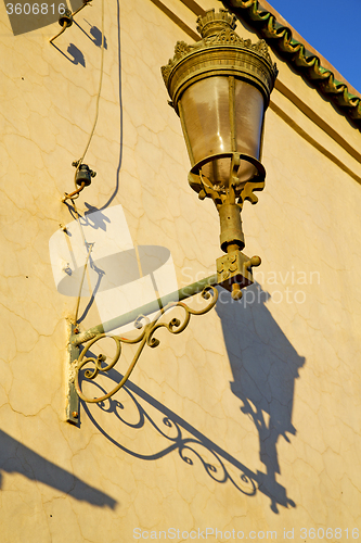 Image of  street lamp in morocco africa old rusty