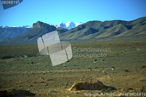 Image of valley hill   in   africa morocco the snow