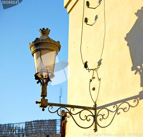 Image of  street lamp in morocco africa old lantern   the outdoors and de