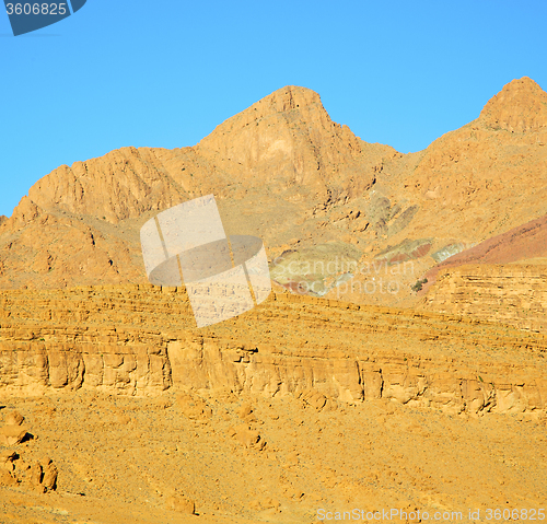 Image of in   africa morocco the atlas valley dry mountain ground isolate