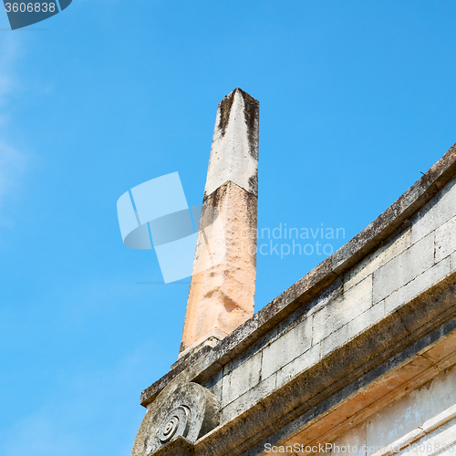 Image of abstract old column in the  country  of europe italy and marble 