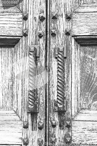Image of europe old in   antique close rusty lock  closeup
