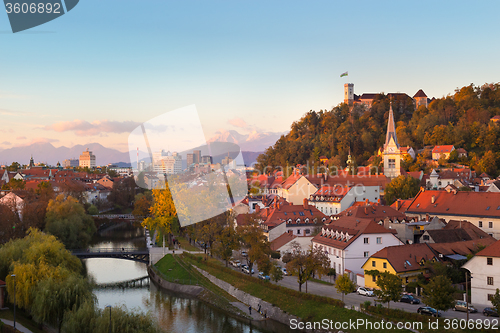 Image of Panorama of Ljubljana, Slovenia, Europe.