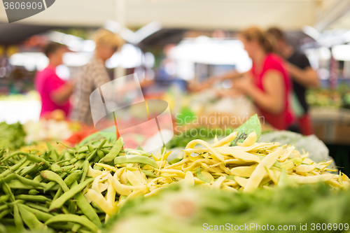 Image of Farmers\' food market stall with variety of organic vegetable.