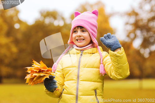 Image of happy beautiful little girl portrait outdoors