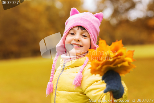 Image of happy beautiful little girl portrait outdoors