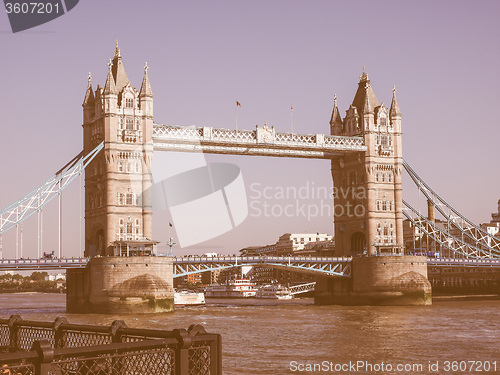 Image of Retro looking Tower Bridge in London