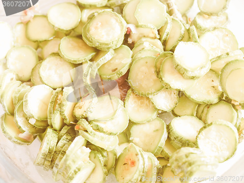Image of Retro looking Courgettes zucchini