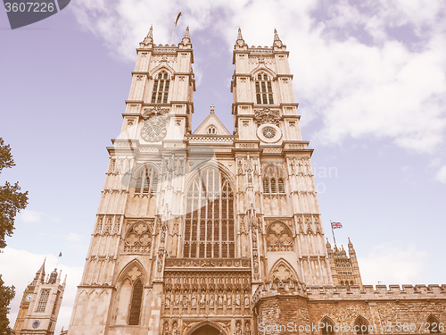 Image of Retro looking Westminster Abbey in London